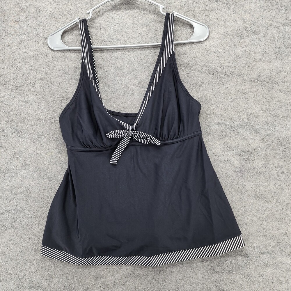 Lascana for Venus Tankini Top Womens 12 Black V Neck Swimwear